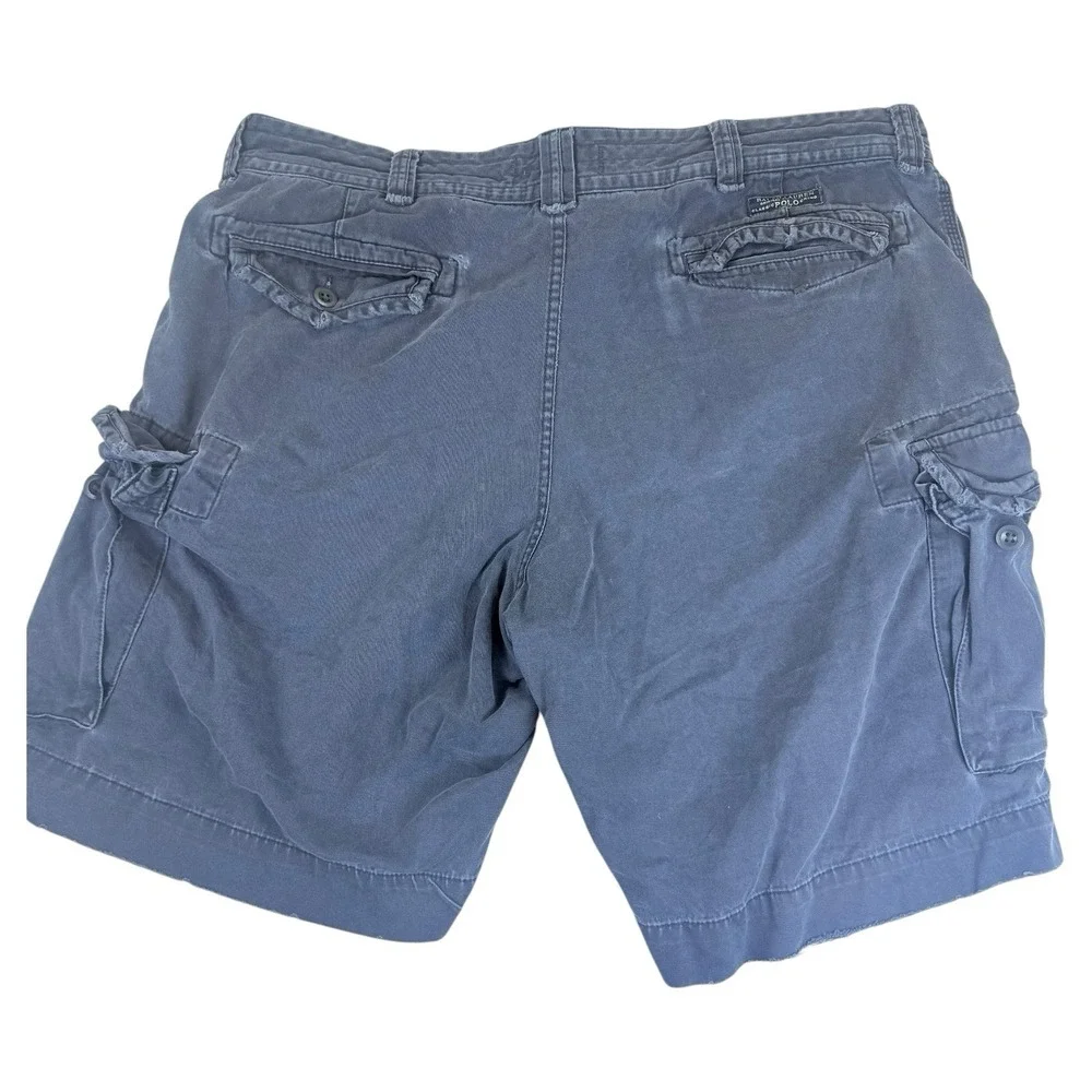 Vintage Polo Ralph Lauren Cargo Shorts Men 40 BlueCotton Rugged Gorpcore Utility
